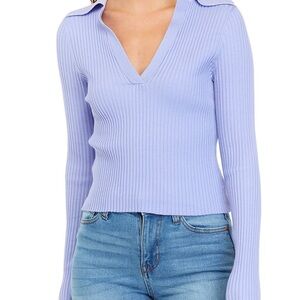 Cabana by Crown & Ivy Ribbed V-Neck Sweater